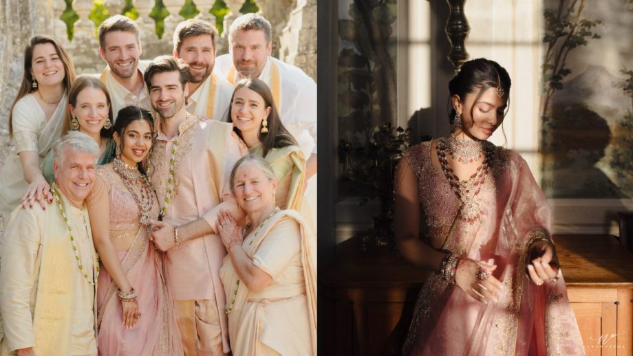 Arjun Sarja's Younger Daughter Anjana Marries BF Isai: Peek Into Their Wedding From Christian Vows To Hindu Rituals 1