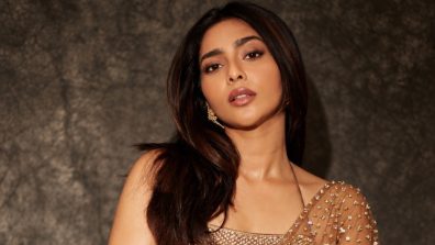Aishwarya Lekshmi Turns Heads In Sheer Golden Shimmer Saree