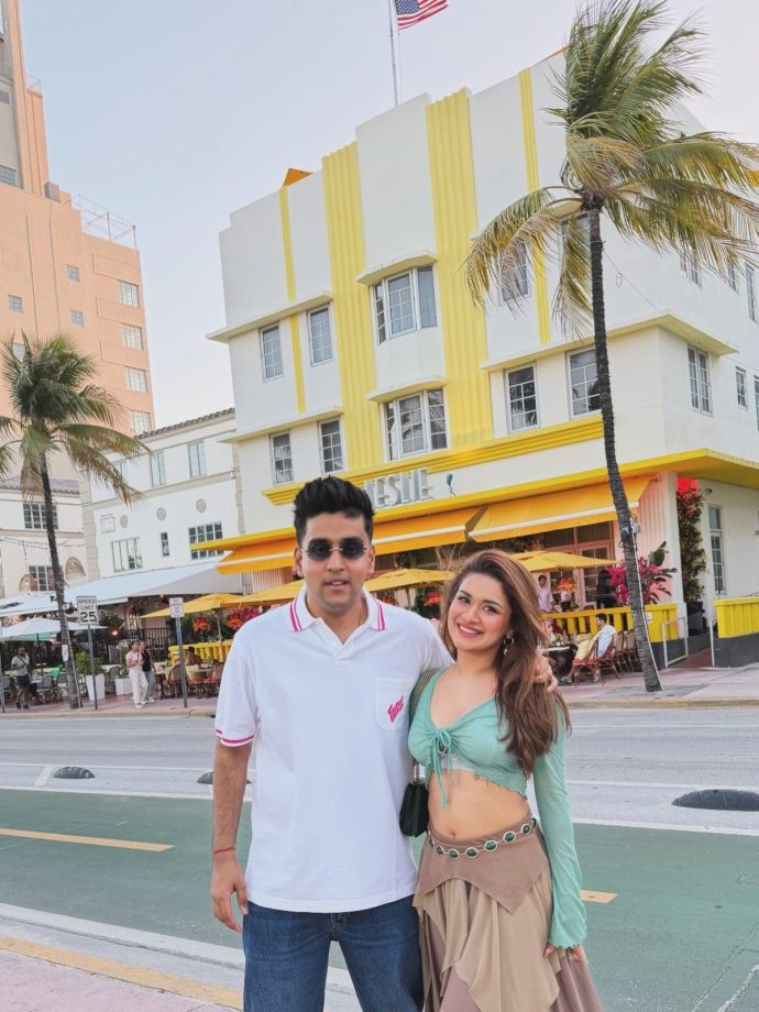 Avneet Kaur Turns 25 In A Stunning Red Off-Shoulder Dress, Cuts Birthday Cake; Raghav Sharma Shares Special Birthday Wish 1
