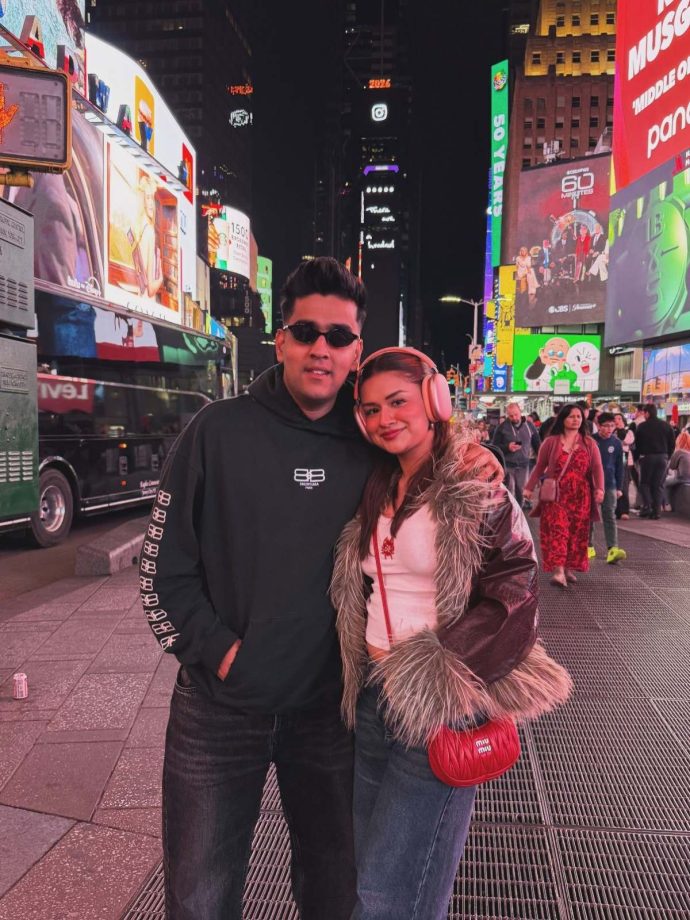 Avneet Kaur Turns 25 In A Stunning Red Off-Shoulder Dress, Cuts Birthday Cake; Raghav Sharma Shares Special Birthday Wish 1