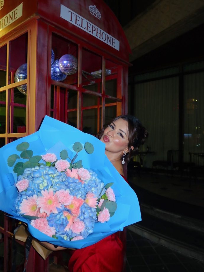 Avneet Kaur Turns 25 In A Stunning Red Off-Shoulder Dress, Cuts Birthday Cake; Raghav Sharma Shares Special Birthday Wish 1