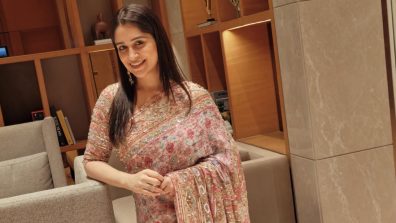 Dipika Kakar Looks Ethereal In A Light Pink Embroidered Saree With Golden Accents