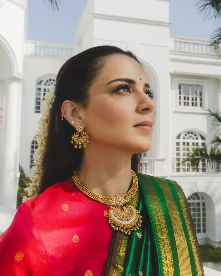 Kangana Ranaut Half Saree Look: Actress Embraces South Indian Traditional Ensemble 1