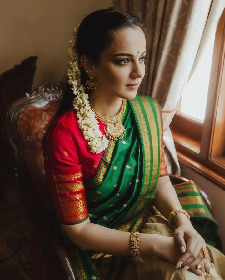Kangana Ranaut Half Saree Look: Actress Embraces South Indian Traditional Ensemble 1