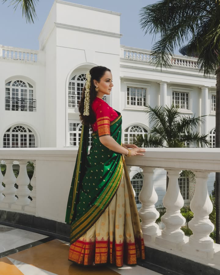 Kangana Ranaut Half Saree Look: Actress Embraces South Indian Traditional Ensemble 1