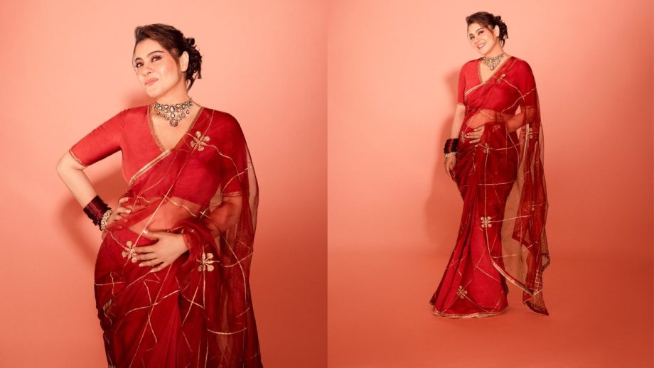 Karwa Chauth Saree Looks: Sonali Bendre, Kajol Devgan, Rani Mukerji & Madhuri Dixit Embrace Ethnic Elegance 1