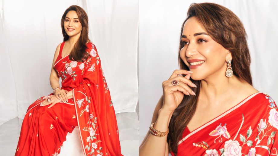 Karwa Chauth Saree Looks: Sonali Bendre, Kajol Devgan, Rani Mukerji & Madhuri Dixit Embrace Ethnic Elegance 1
