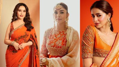 Navratri Day 1 Colour Orange: Madhuri Dixit, Mrunal Thakur And Ananya Panday Serve Stunning Ethnic Fashion Inspiration