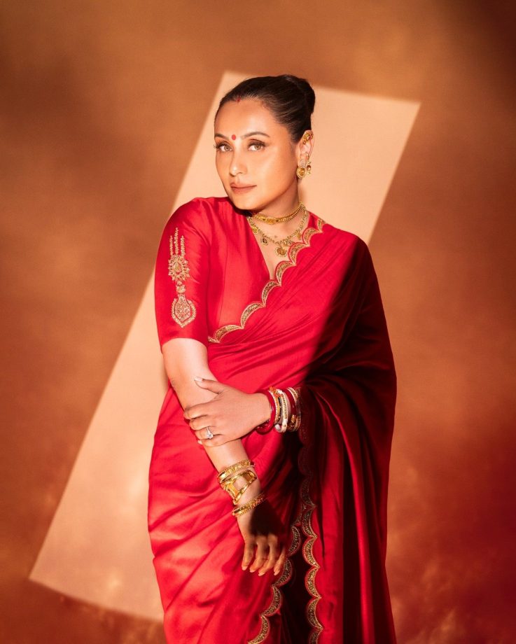 Navratri Day 3 Red Fashion: Rani Mukerji, Kajol, Madhuri Dixit And Aishwarya Rai Bachchan Turn Up Ethnic Glamour 1