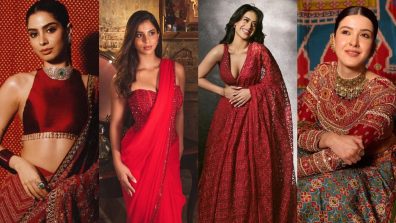 Navratri Day 3 Red Outfit Ideas: Khushi Kapoor, Nysa Devgan, Suhana Khan & Shanaya Kapoor Bring Festive Glamour