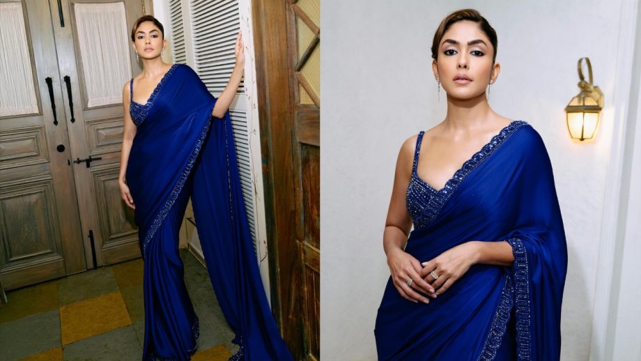 Navratri Day 4 Royal Blue Saree Looks: Mrunal Thakur, Tamannaah Bhatia, Samantha Ruth Prabhu And Trisha Krishnan Set Festive Fashion Goals 1