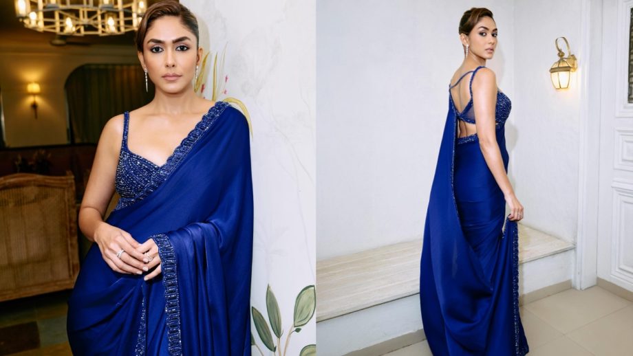 Navratri Day 4 Royal Blue Saree Looks: Mrunal Thakur, Tamannaah Bhatia, Samantha Ruth Prabhu And Trisha Krishnan Set Festive Fashion Goals 1
