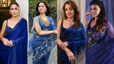 Navratri Day 4 Royal Blue Saree Looks: Mrunal Thakur, Tamannaah Bhatia, Samantha Ruth Prabhu And Trisha Krishnan Set Festive Fashion Goals