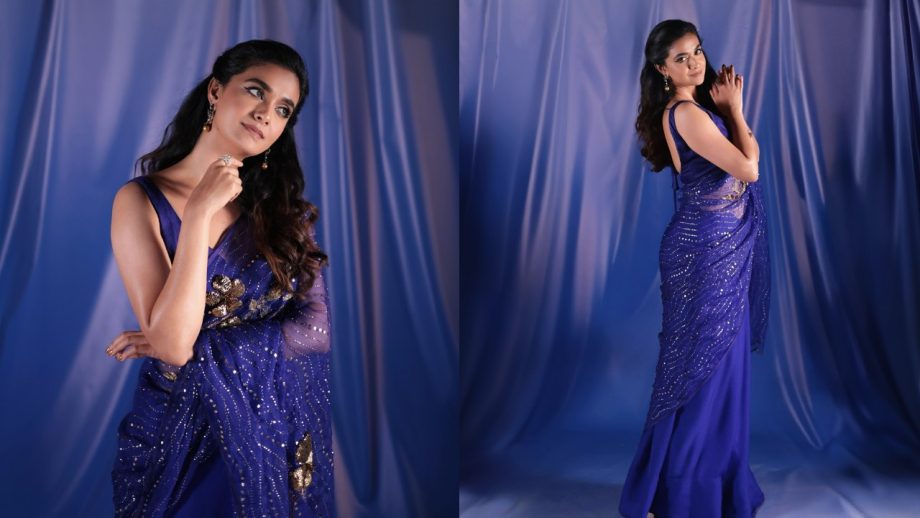 Navratri Day 4 Royal Blue Saree Looks: Mrunal Thakur, Tamannaah Bhatia, Samantha Ruth Prabhu And Trisha Krishnan Set Festive Fashion Goals 1