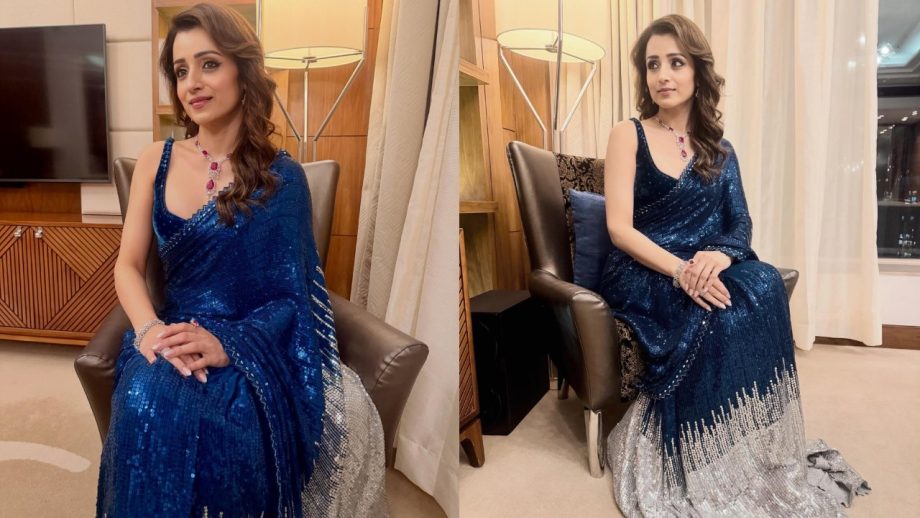 Navratri Day 4 Royal Blue Saree Looks: Mrunal Thakur, Tamannaah Bhatia, Samantha Ruth Prabhu And Trisha Krishnan Set Festive Fashion Goals 1