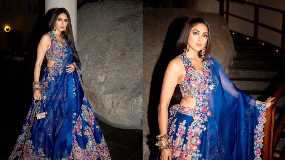 Navratri Day 4 Special: Alaya F, Sara Ali Khan, Alia Bhatt And Mrunal Thakur Make Royal Blue Lehengas Look Stunning 1
