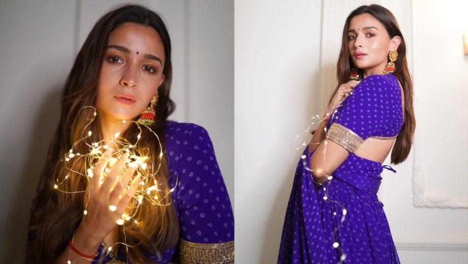 Navratri Day 4 Special: Alaya F, Sara Ali Khan, Alia Bhatt And Mrunal Thakur Make Royal Blue Lehengas Look Stunning 1