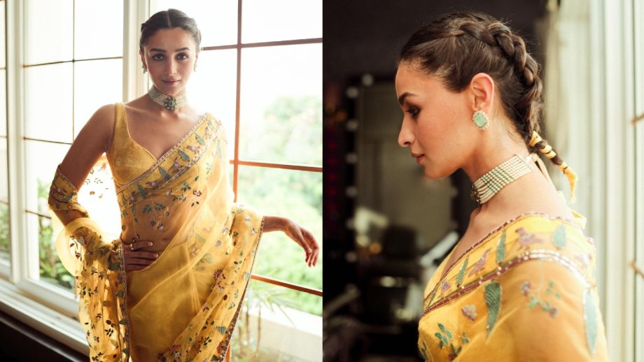 Navratri Day 5 Color Yellow: Alia Bhatt, Mrunal Thakur To Trisha Krishnan Inspired Festive Glamour 1