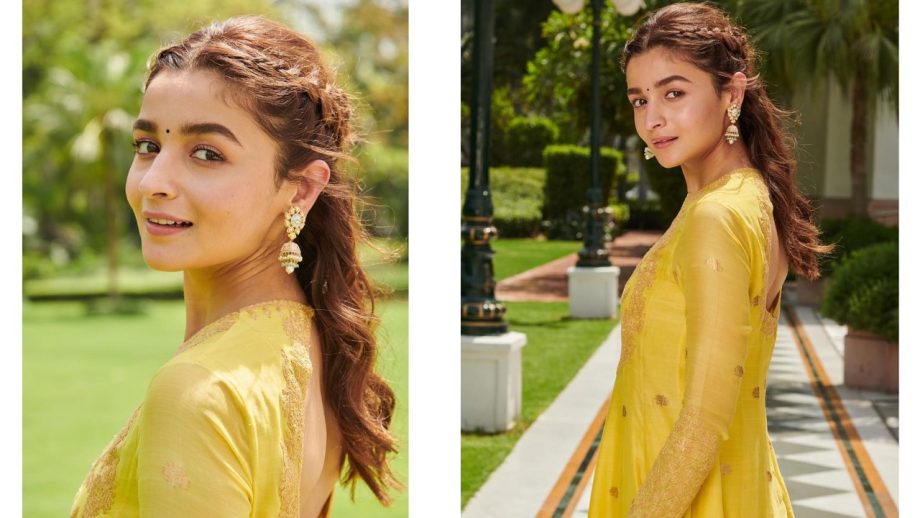 Navratri Day 5 Yellow Fashion: Alia Bhatt, Madhuri Dixit, Janhvi Kapoor, Ananya Panday And Bhumi Pednekar Serve Festive Glamour 1