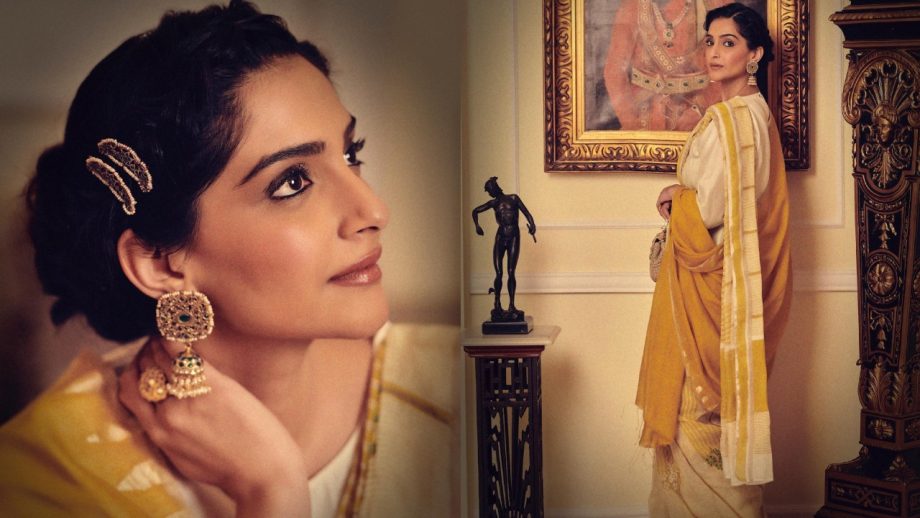Navratri Day 5 Yellow Outfits: Sonam Kapoor, Katrina Kaif, Karisma Kapoor And Sonali Bendre Serve Festive Elegance In Sarees 1