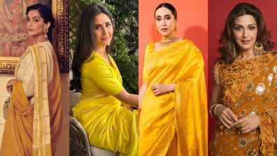 Navratri Day 5 Yellow Outfits: Sonam Kapoor, Katrina Kaif, Karisma Kapoor And Sonali Bendre Serve Festive Elegance In Sarees