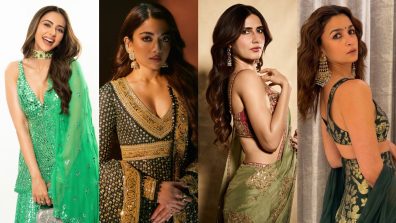 Navratri Day 6 Green Outfits: Rakul Preet Singh, Rashmika Mandanna, Fatima Sana Shaikh & Alia Bhatt Make A Festive Style Statement