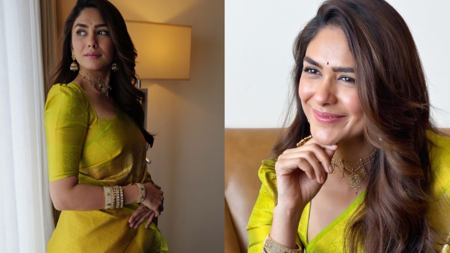 Navratri Day 6 (October 16) Green Saree Looks: Madhuri Dixit, Mrunal Thakur, Janhvi Kapoor & Ananya Panday Serve Festive Fashion Goals 1