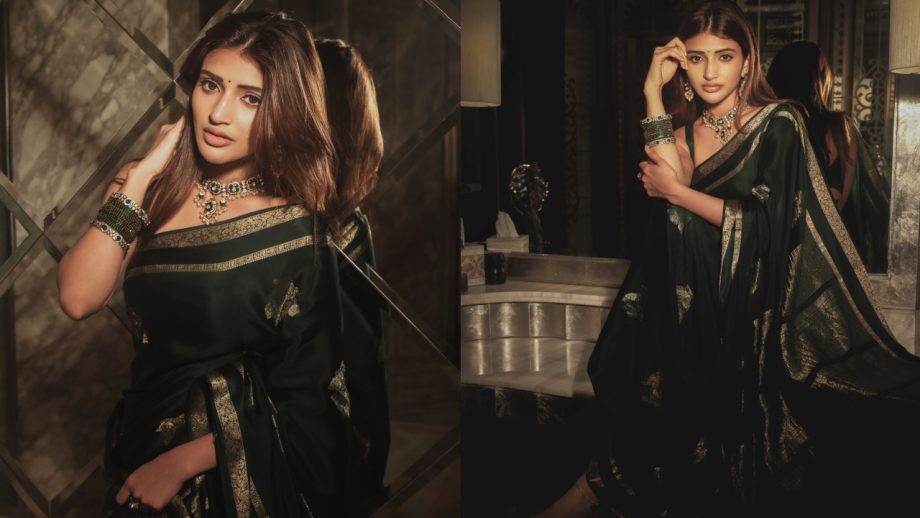 Navratri Day 6 (October 16) Green Saree Looks: Raashii Khanna, Sreeleela, Tamannaah Bhatia & Anupama Parameswaran Inspire Festive Fashion 1