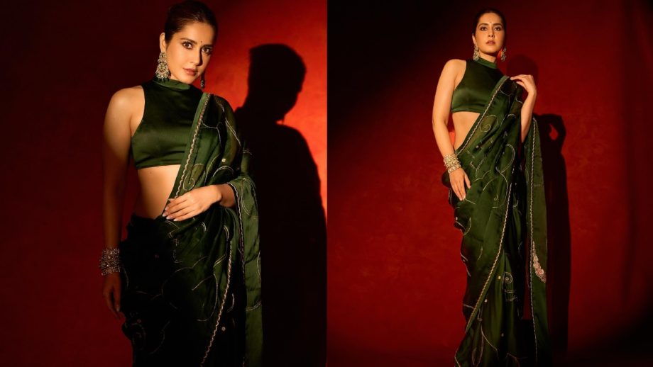 Navratri Day 6 (October 16) Green Saree Looks: Raashii Khanna, Sreeleela, Tamannaah Bhatia & Anupama Parameswaran Inspire Festive Fashion 1