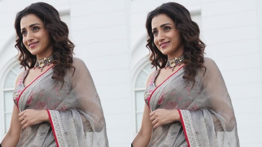 Navratri Day 7 (Oct 17) Grey Saree: Alia Bhatt, Janhvi Kapoor, Trisha Krishnan, Kajol and Priyanka Chopra Serve Elegant Ethnic Looks 1