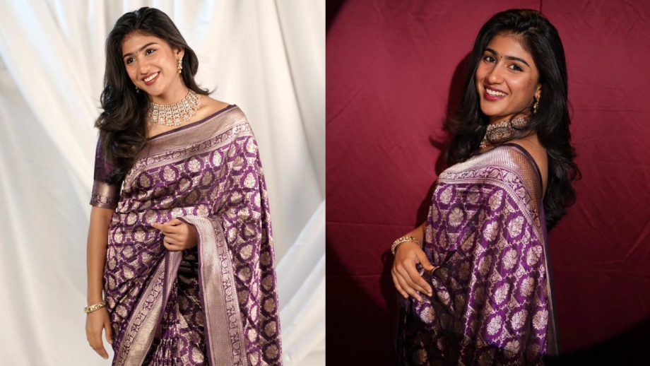 Navratri Day 8 (Oct 18,2026) Janhvi Kapoor, Suhana Khan, Mrunal Thakur & Riya Shibu Serve Stunning Purple Saree Looks 1