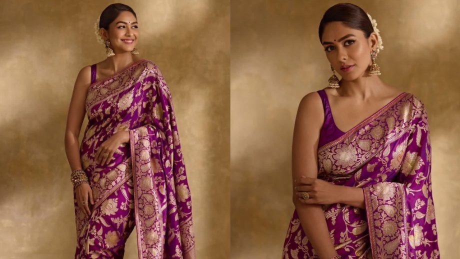 Navratri Day 8 (Oct 18,2026) Janhvi Kapoor, Suhana Khan, Mrunal Thakur & Riya Shibu Serve Stunning Purple Saree Looks 1