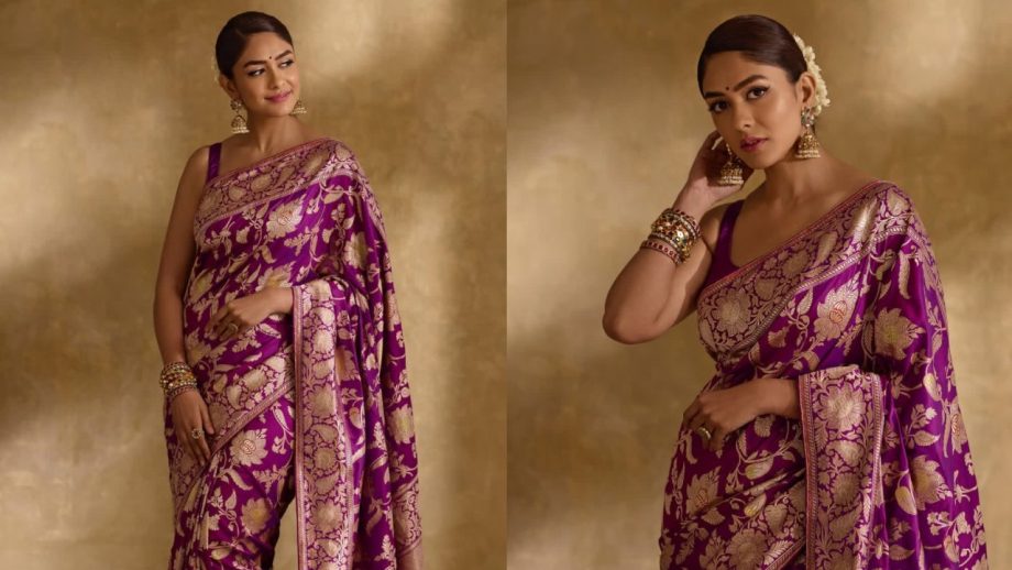 Navratri Day 8 (Oct 18,2026) Janhvi Kapoor, Suhana Khan, Mrunal Thakur & Riya Shibu Serve Stunning Purple Saree Looks 1