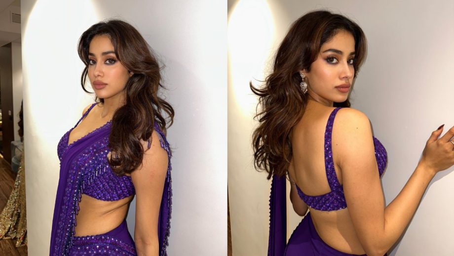 Navratri Day 8 (Oct 18,2026) Janhvi Kapoor, Suhana Khan, Mrunal Thakur & Riya Shibu Serve Stunning Purple Saree Looks 1