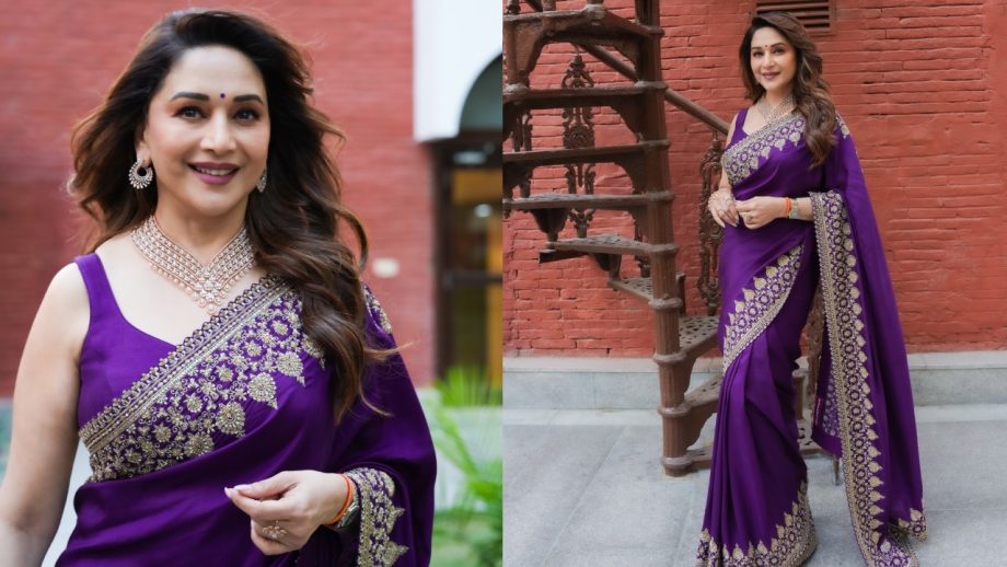 Navratri Day 8 (October 18) Purple Saree: Alia Bhatt, Madhuri Dixit, Ananya Panday And Others Serve Stunning Ethnic Looks 1