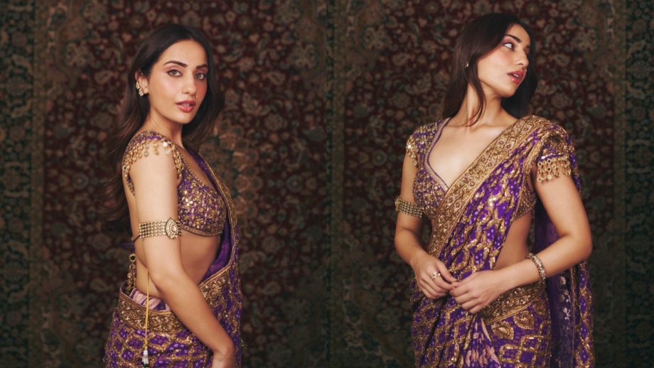 Navratri Day 8 (October 18) Purple Saree: Alia Bhatt, Madhuri Dixit, Ananya Panday And Others Serve Stunning Ethnic Looks 1