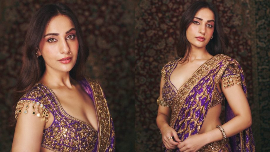 Navratri Day 8 (October 18) Purple Saree: Alia Bhatt, Madhuri Dixit, Ananya Panday And Others Serve Stunning Ethnic Looks 1