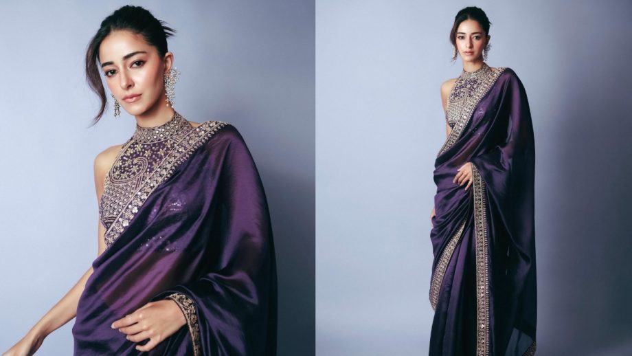 Navratri Day 8 (October 18) Purple Saree: Alia Bhatt, Madhuri Dixit, Ananya Panday And Others Serve Stunning Ethnic Looks 1