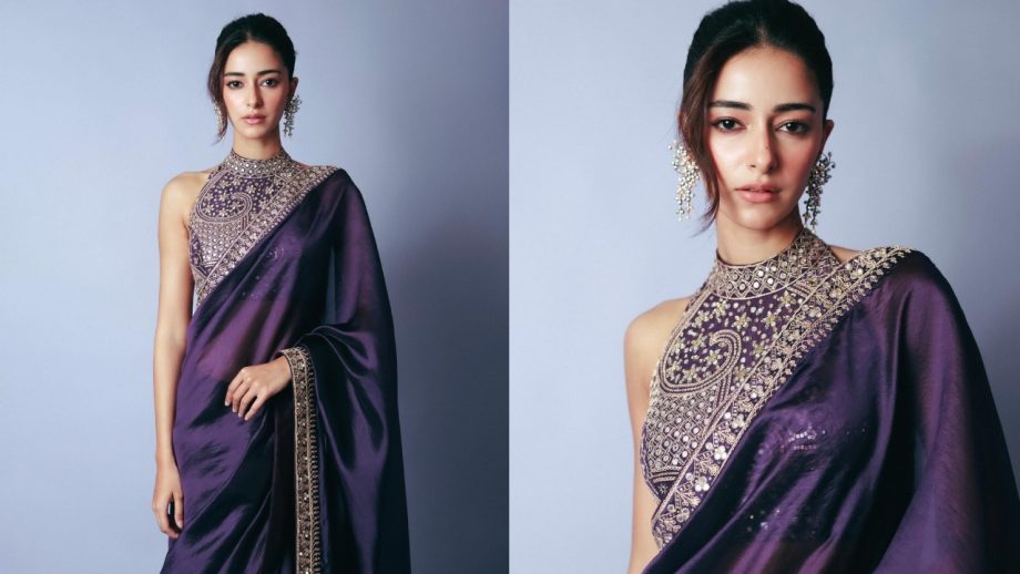 Navratri Day 8 (October 18) Purple Saree: Alia Bhatt, Madhuri Dixit, Ananya Panday And Others Serve Stunning Ethnic Looks 1