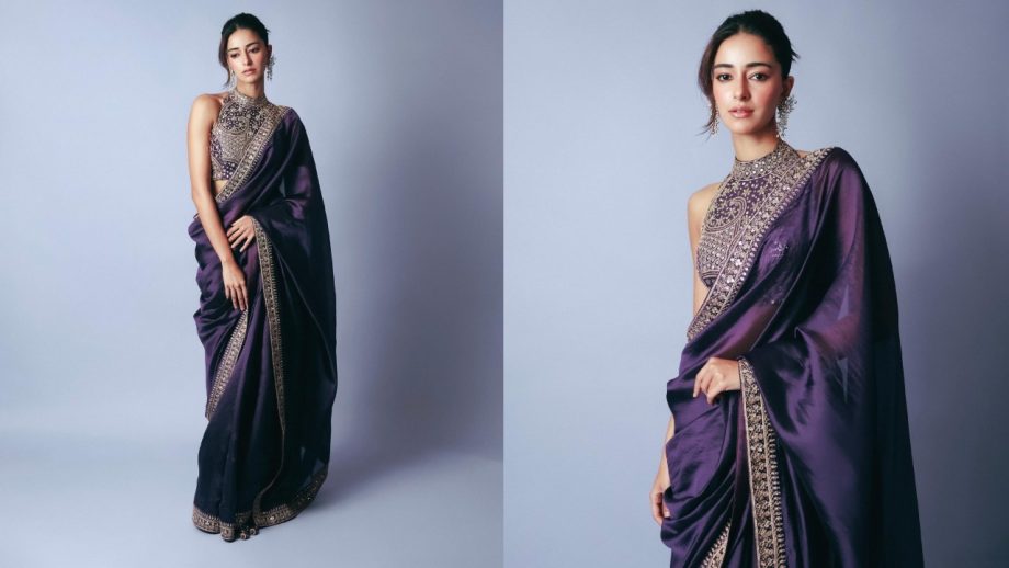 Navratri Day 8 (October 18) Purple Saree: Alia Bhatt, Madhuri Dixit, Ananya Panday And Others Serve Stunning Ethnic Looks 1