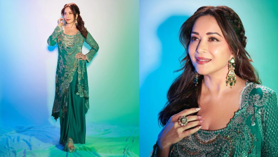 Navratri Day 9 (19 Oct, 2026) Shilpa Shetty, Madhuri Dixit, Janhvi Kapoor & Ankita Lokhande Inspire With Peacock Green Ethnic Looks 1