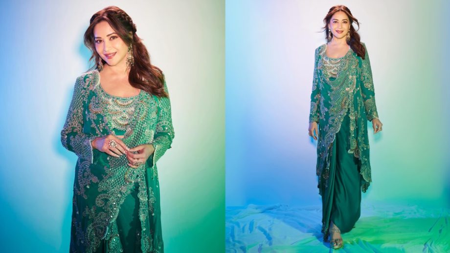 Navratri Day 9 (19 Oct, 2026) Shilpa Shetty, Madhuri Dixit, Janhvi Kapoor & Ankita Lokhande Inspire With Peacock Green Ethnic Looks 1