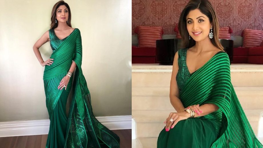 Navratri Day 9 (19 Oct, 2026) Shilpa Shetty, Madhuri Dixit, Janhvi Kapoor & Ankita Lokhande Inspire With Peacock Green Ethnic Looks 1