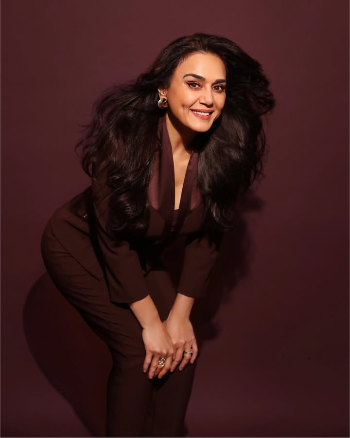 Preity Zinta’s Burgundy Pantsuit: Power Dressing Goals 1