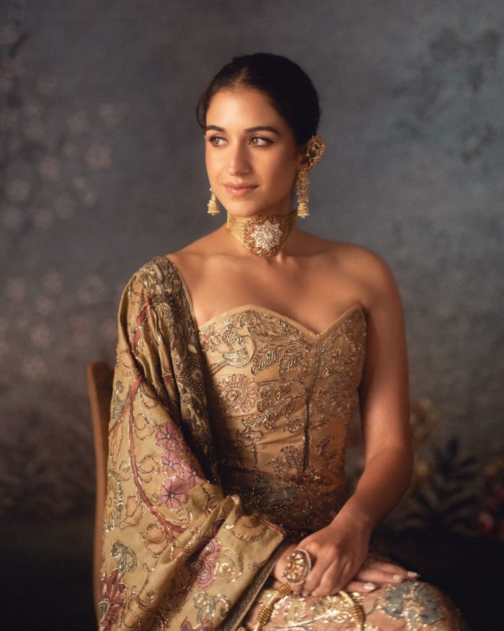 Radhika Merchant Steals The Show In A Hand Painted Antique Gold Attire—Sneak Peek 1
