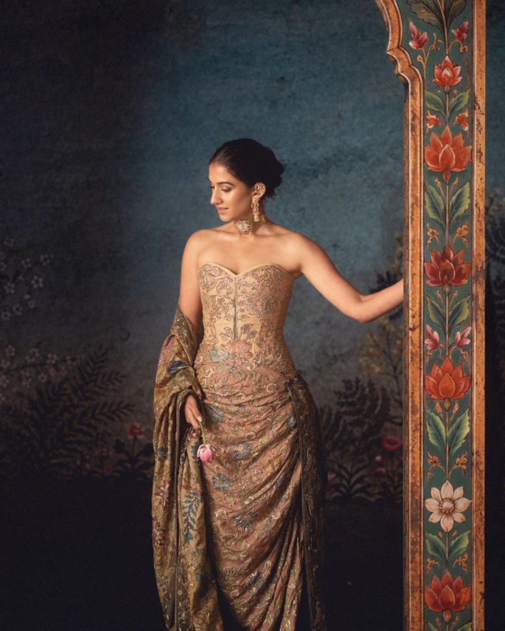 Radhika Merchant Steals The Show In A Hand Painted Antique Gold Attire—Sneak Peek 1