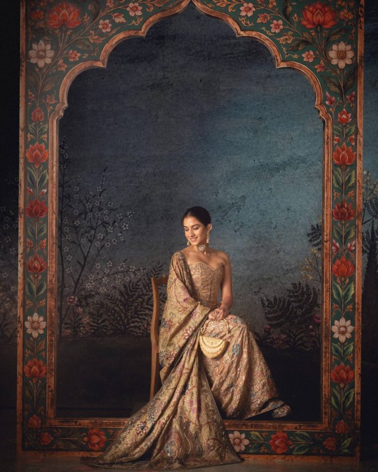 Radhika Merchant Steals The Show In A Hand Painted Antique Gold Attire—Sneak Peek 1