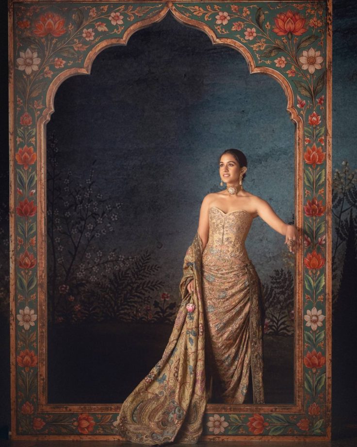 Radhika Merchant Steals The Show In A Hand Painted Antique Gold Attire—Sneak Peek 1