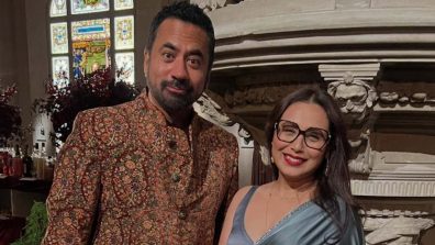 Rani Mukerji Steals The Show In Metallic Grey Satin Saree At Sabyasachi’s Diwali Reception