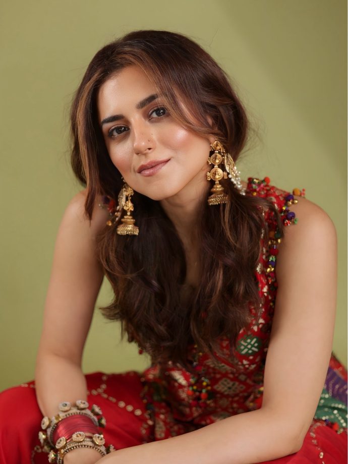 Ridhi Dogra’s Navratri Vibes In Red Patola Silk With Worked Sharara Set 1